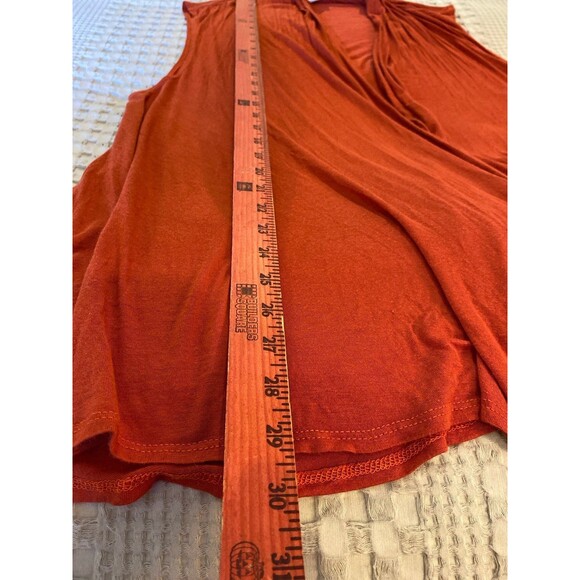 Supernova  Shrug Vest Sz XL with Pockets! Dark Orange Sleeveless Stretchy Flowy - Picture 11 of 11